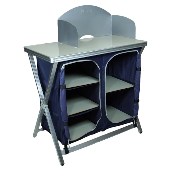 Mesa Cucina Com 5 Prateleiras Estrutura em Alumínio e Tampa MDF + Bolsa Para Transporte MDF Nautika-028e7d9f-68c7-4472-8ae4-5aed0c3d2d0e