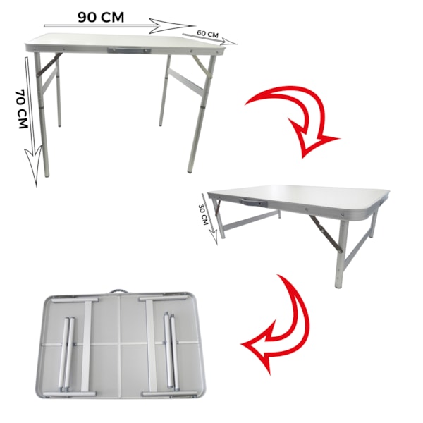 Mesa Dobrável Alumínio 90 x 60cm Vira Maleta Palisad MTX-f184714a-ffed-4d6b-bcde-dd2339e4cd52