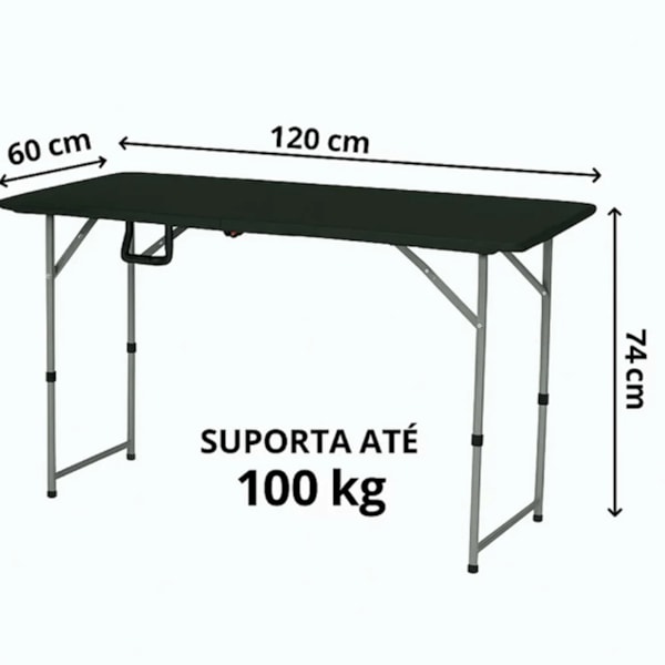 Mesa Dobrável Camper 120cm Preta 356831 Kala-33fb3c27-3e44-47b6-b5d7-a03a0c7ea923