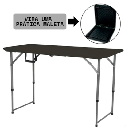 Mesa Dobrável Camper 120cm Preta 356831 Kala-bea4536d-19a3-411b-b92d-6d6bdb4769f8