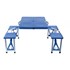 Mesa Dobrável de alumínio azul com 4 banquetas para Camping GH200 Globalmix 