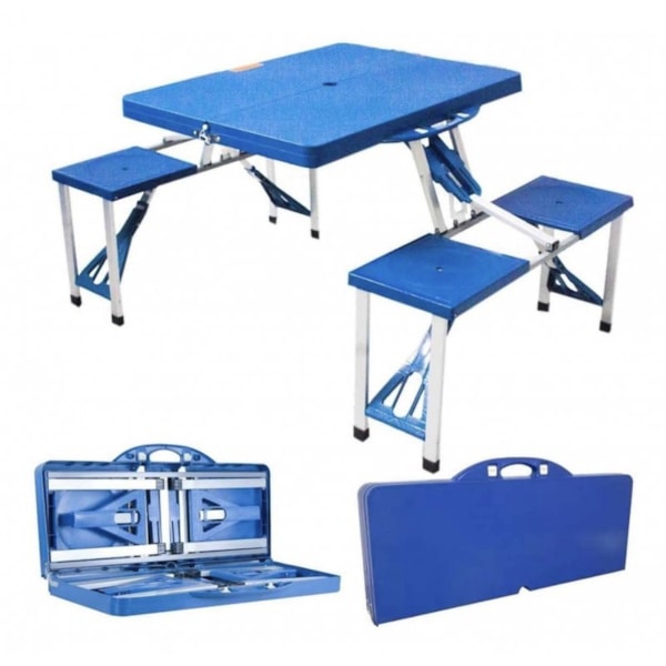 Mesa Dobrável de alumínio azul com 4 banquetas para Camping GH200 Globalmix -5db14ee5-ba01-4691-a026-95bafa1d0e21