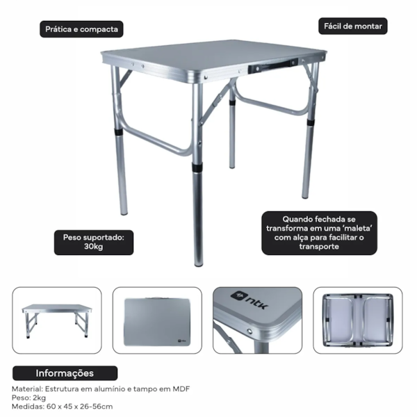 Mesa Dóbravel Lunch NTK em Alumínio e MDF 291079 Nautika-162c17b9-64fa-4270-aa7c-41b801babfc3