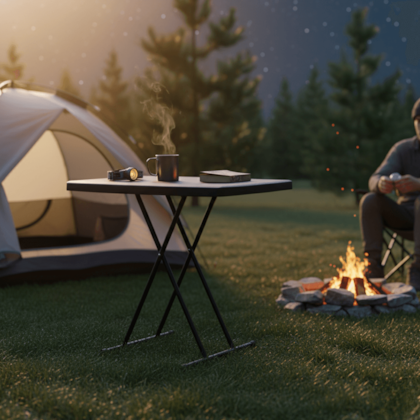 Mesa Dobrável Portátil Preta Com Ajuste de Altura 76cm Bel-3ebee6c3-ab8d-4309-860a-a7a0e3fa385b