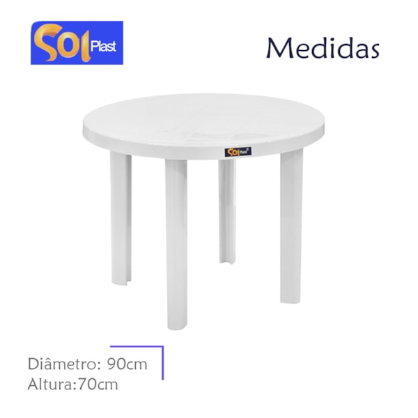 Mesa Redonda Marceneiro 90cm em Polímero Branca Solplast-366419d7-37f9-4c07-a20a-d2b0a04bbc27