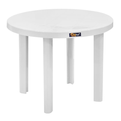 Mesa Redonda Marceneiro 90cm em Polímero Branca Solplast-f840171c-c488-4f1f-9f97-b0fdc569a200