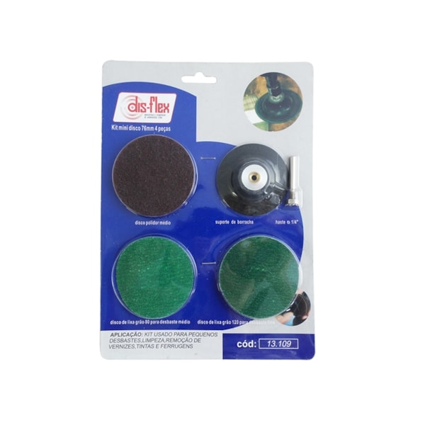 Mini Kit de Discos 76mm com 4 peças Disflex-23b1511a-5420-4604-a949-ddbf89915342