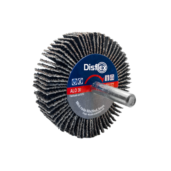 Mini Roda de Lixa 40x20mm GR120 Haste 6,3mm 10.005 Disflex-7ebaff4a-1aa6-4942-be33-560dfcb08d37