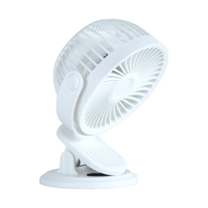 Mini Ventilador Fan Recarregável Branco Com Clip 310581 Nautika