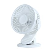 Mini Ventilador Fan Recarregável Branco Com Clip 310581 Nautika