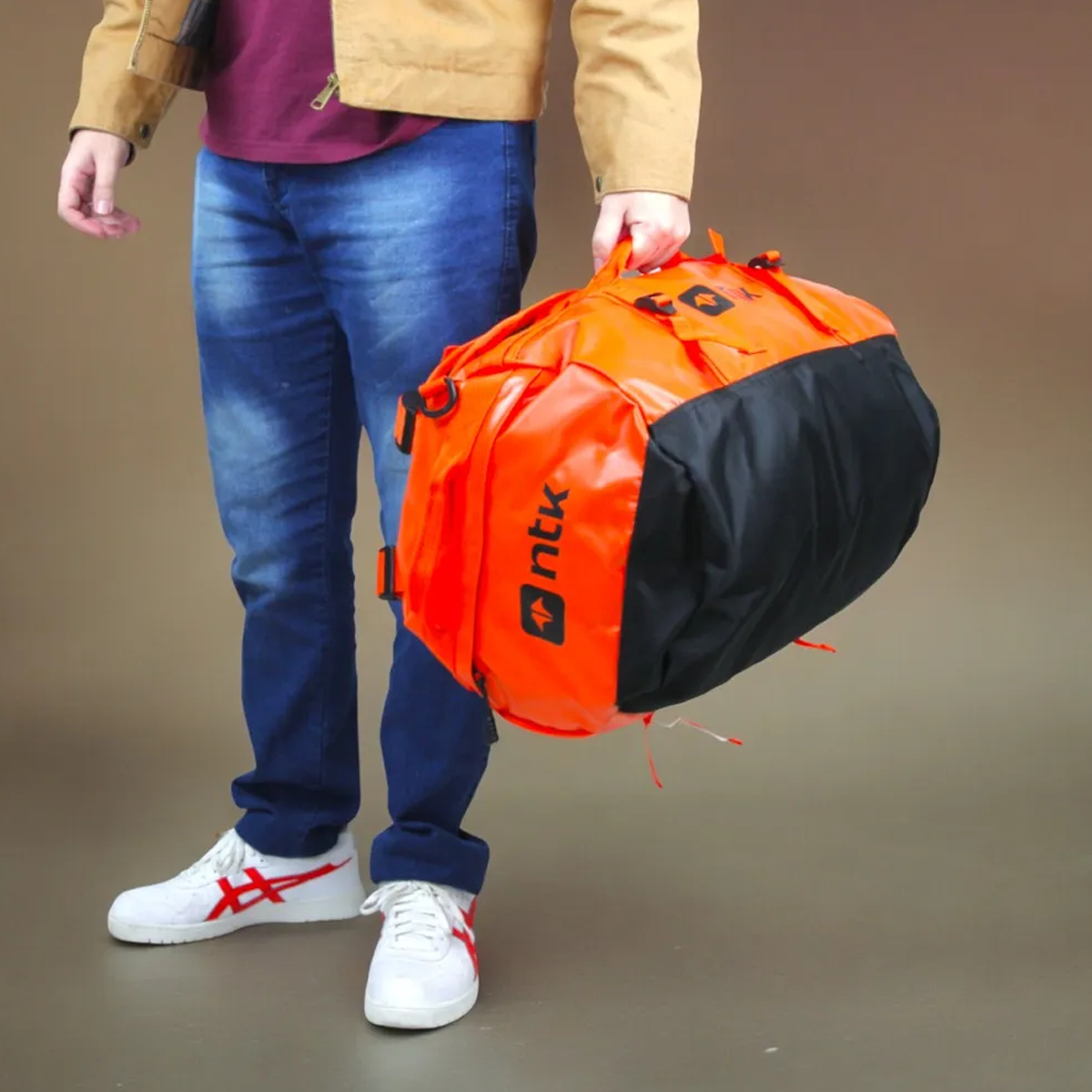 Mochila Duffle Bag 50L Amarela para Viagens Camping Nautika