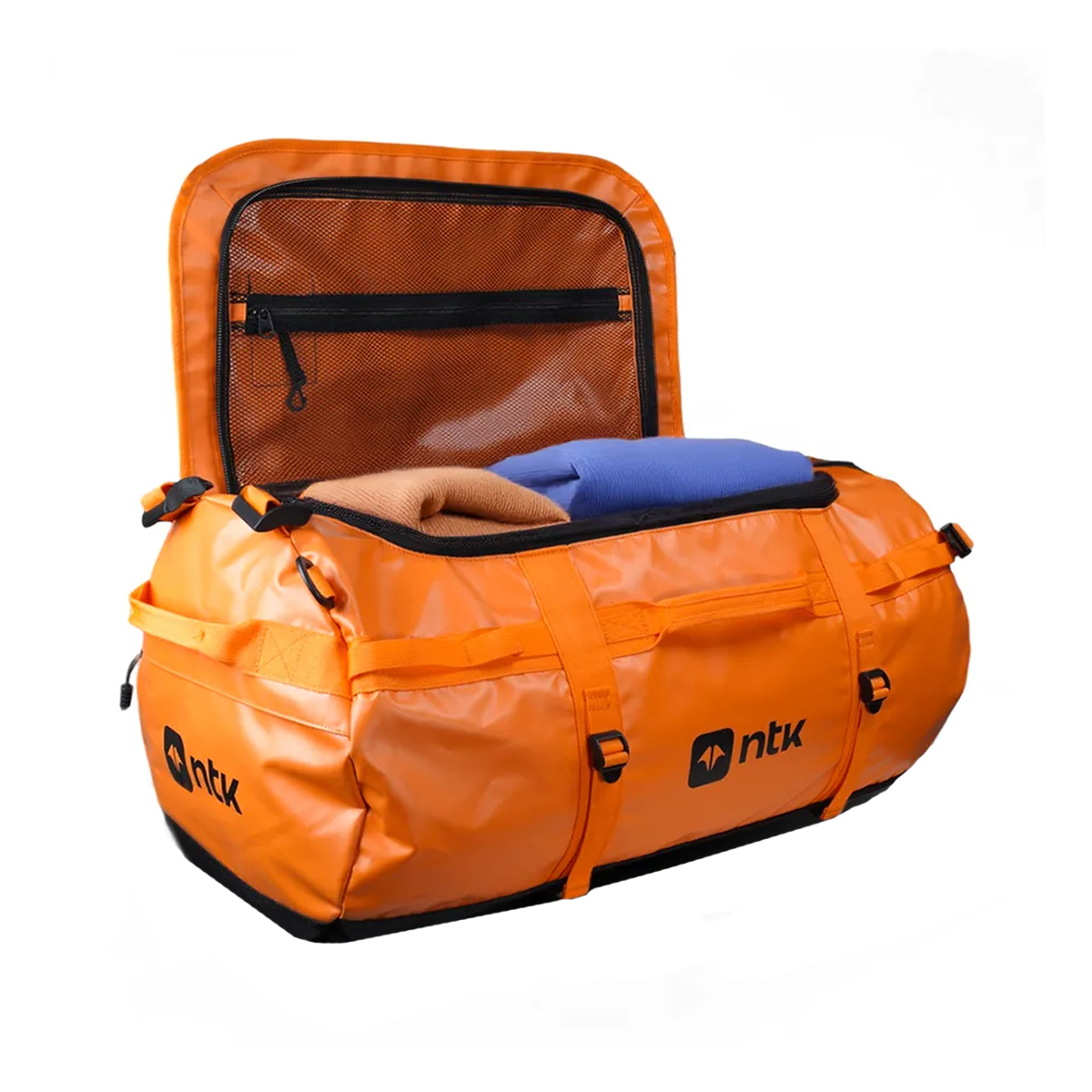 Mochila Duffle Bag 90L Laranja para Viagens Camping Nautika