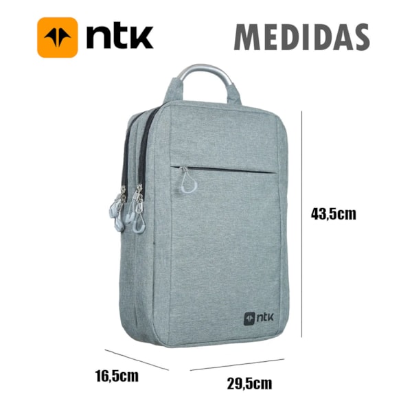 Mochila Office Edge Slim Cinza 203044 Nautika-888dbd55-177b-453f-939d-6e0934689539