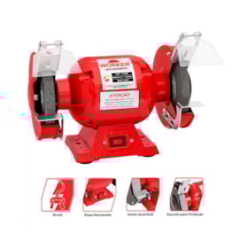 Moto Esmeril De Bancada 1,0 CV Bivolt 735w 201838 Worker