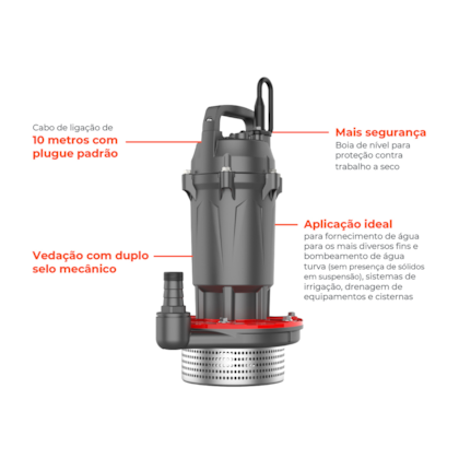 Motobomba Submersível Turva  220V QDX1.5-15-0,37LA Lepono-fde87769-bc59-466f-bee3-aa12dc0c65c4