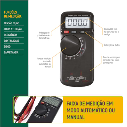 Multímetro Digital Clássico CAT III ST03055 Sata-30c7f81d-5315-490f-9fa7-4ebad88964cf