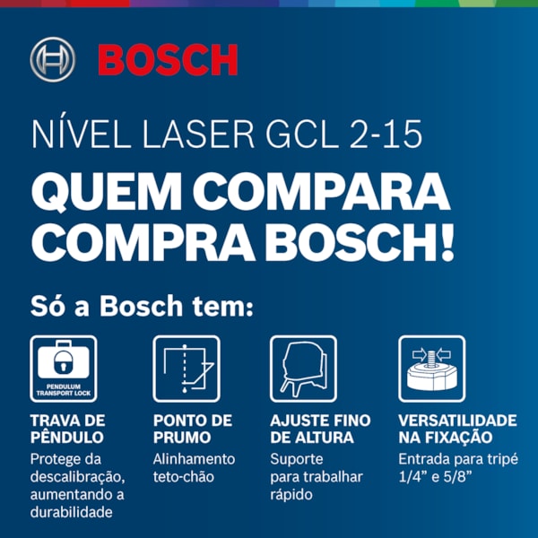 Nível a Laser de linhas 15 metros com pontos de prumo Bosch GCL 2-15 em Maleta-db61c772-8362-4cd1-9eb8-a96ad8dd3779