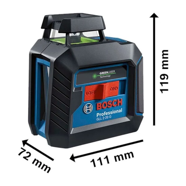 Nível Pro a Laser Cruzado + 4 Pilhas AA GLL 2-20 G Bosch-7112528e-74d9-4477-8e92-e0ec6efd0a0c