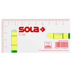 Nível Profissional 2 Bolhas Compacto Acrílico 10cm R100 Sola