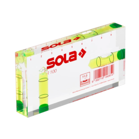 Nível Profissional 2 Bolhas Compacto Acrílico 10cm R100 Sola