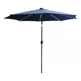 Ombrellone Central Articulado com Varetas Led 2,70m Azul IWOBCL270AZ Importway