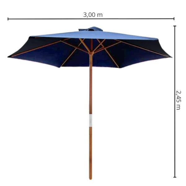 Ombrellone Central Madeira 3,0m Azul IWOBCM300AZ Importway-083d2004-97df-4f83-85cb-fd5c74885a86