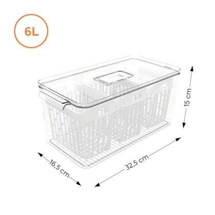 Organizador de Geladeira 3 Cestos Dry 6LT 101863009 Coza -a8fd1aad-1acb-4b81-a80d-68b8228b05b6