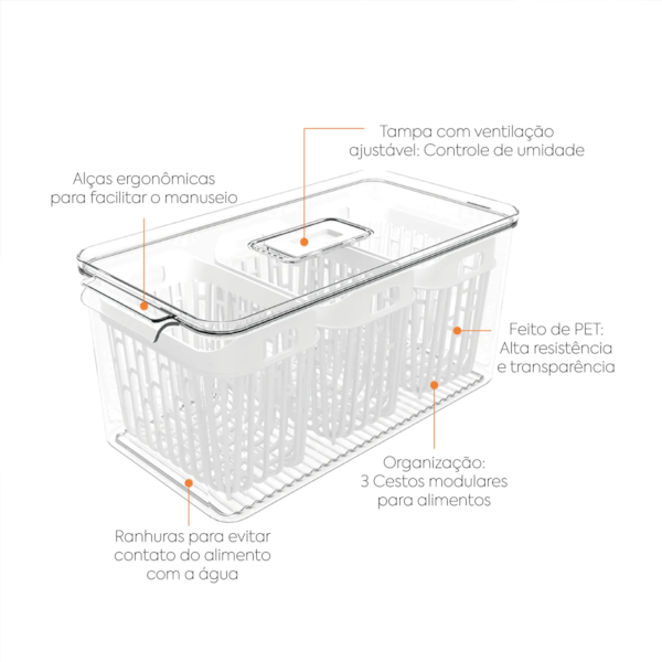 Organizador de Geladeira 3 Cestos Dry 6LT 101863009 Coza -d063fe8a-1b56-4f70-be35-2c2a61d9431d