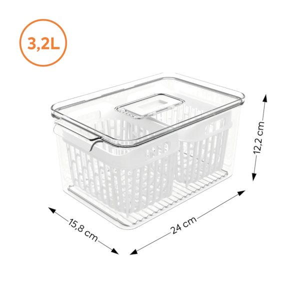 Organizador geladeira 2 cestos cristal dry 10187/3009 Coza-e3b507aa-b829-4839-bc52-3819ef69f568