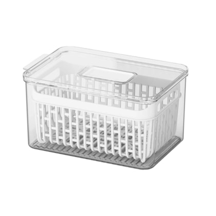 Organizador Para Geladeira Dry Cristal Com Cesto 3,2L Branco 10195/3009 Coza-c743bf0e-bc5d-4084-8669-144eb6bb58bf