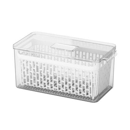 Organizador Para Geladeira Dry Cristal Com Cesto 6,0L Branco 10196/3009 Coza-4f212d5f-3a3a-499c-b716-156acd4e0435