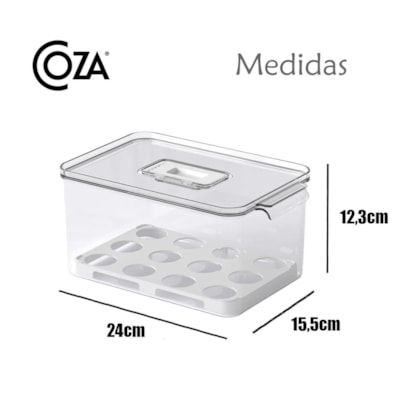 Organizador Para Ovos Dry Cristal Com Tampa Até 24un. Branco 10198/3009 Coza-c8cac09f-80ba-49c6-8c07-9014ed6b6058