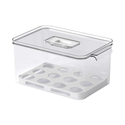 Organizador Para Ovos Dry Cristal Com Tampa Até 24un. Branco 10198/3009 Coza-7fa3350b-56ee-4b89-b57e-39ba01157b29