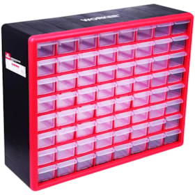 Organizador Plástico Multiuso 64 Gavetas 50x16x39cm 977543 Worker