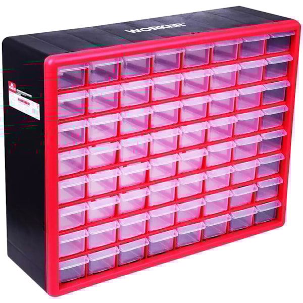 Organizador Plástico Multiuso 64 Gavetas 50x16x39cm 977543 Worker-e91a762c-d86a-4676-bc1b-cecafa6c63e3