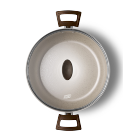 Panela Caçarola Aura Tampa de Vidro 1,8L Cor Baunilha N°18 MTA 1256
