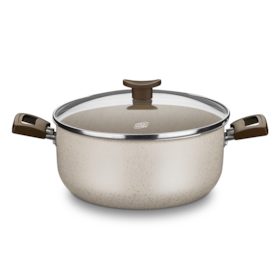Panela Caçarola Aura Tampa de Vidro 3,3L Cor Baunilha N°22 MTA 1258