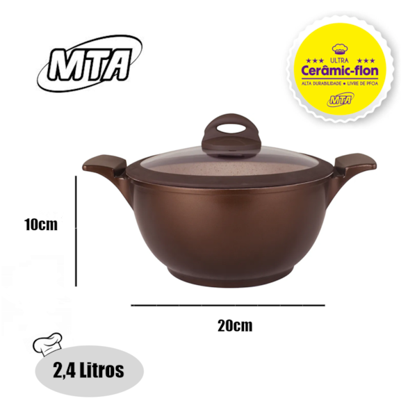 Panela Caçarola Belga Cerâmic-Flon 20cm 2,4L Com Fundo De Indução 8440 MTA-33d6714f-36c0-4535-9511-d134701358de