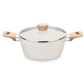 Panela Caçarola Carmela Ceramic-Flon em Alumínio e Indução 2,4Lx20cm Vanilla 8463 MTA  