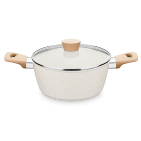 Panela Caçarola Carmela Ceramic-Flon em Alumínio e Indução 3,8Lx24cm Vanilla 8468 MTA