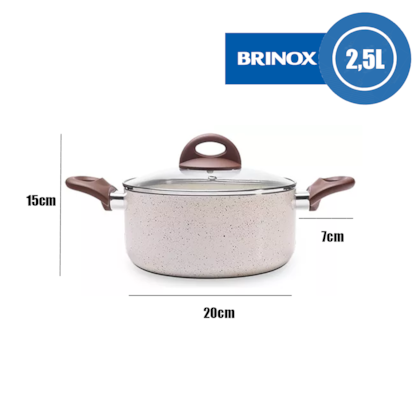 Panela Caçarola Cerâmic Life Smart Plus Alumínio Antiaderente Indução 20cm 2,5L 4774/331 Brinox-41a4bf58-596d-4ac3-9a6e-eea746a48e83