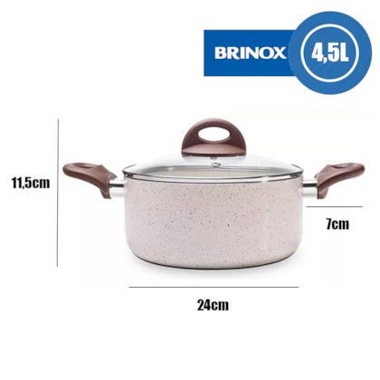 Panela Caçarola Cerâmic Life Smart Plus Alumínio Antiaderente Indução 24cm 4,5L 4774/333 Brinox-61e24ffb-9e63-45b3-b6d3-4da6878fd093