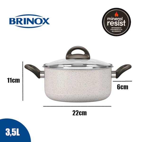 Panela Caçarola Cerâmic Life Suprema Alumínio 22cm 3,5L Vanilla 7244/364 Brinox-46375b6d-e2eb-4ad7-b954-4aaad4b44d6b