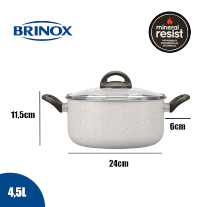 Panela Caçarola Cerâmic Life Suprema Alumínio 24cm 4,5L Vanilla 7244/365 Brinox-535b25d2-355e-4bd3-960b-5d02b2014902
