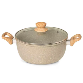 Panela Caçarola Cerâmica Oster Antiaderente 4,5L 24cm Cinza Dust Marble