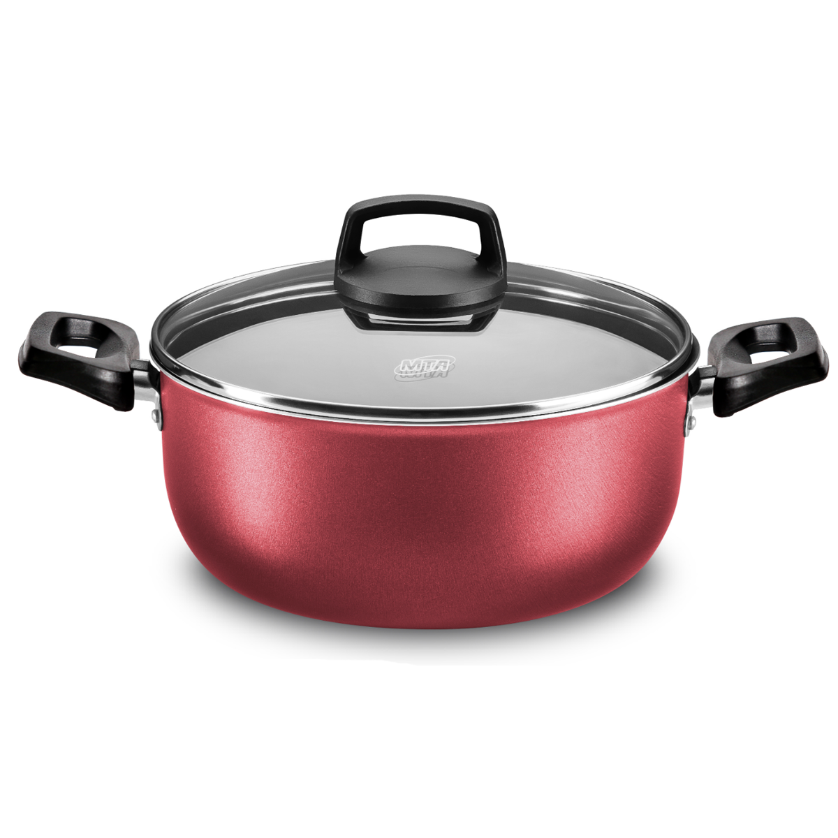Panela Caçarola Cristal Superflon em Alumínio 24cm 4,1L Cereja