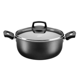 Panela Caçarola Cristal Superflon Em Alumínio 26cm 5,8L Grafite 966 Mta