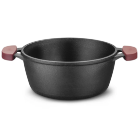 Panela Caçarola em Ferro Fundido 30cm 8,0L Com Tampa Preta 8376 MTA