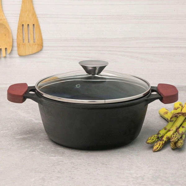 Panela Caçarola em Ferro Fundido 30cm 8,0L Com Tampa Preta 8376 MTA-a960e40d-3830-4a0b-8f89-896e87cfde0a