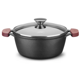 Panela Caçarola em Ferro Fundido 30cm 8,0L Com Tampa Preta 8376 MTA